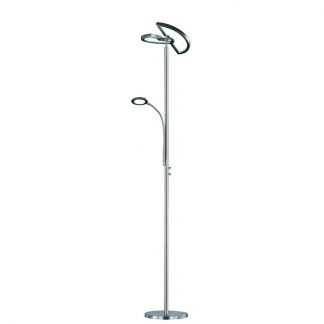 Trio Vloerlamp Split LED 20W/3.5W dim+kl Staal