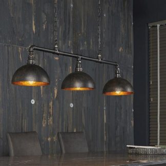 Hanglamp 3x60W/E27 halfrond Zwart