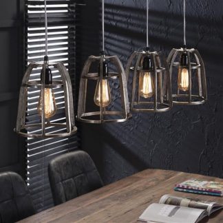 Hanglamp 4l 21cm mandjes smeedijzer