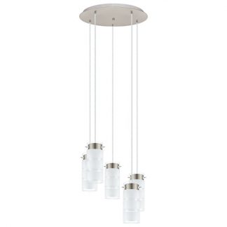 Eglo Hanglamp Olvero 5x 7W/LED St,Mat/Held,gla