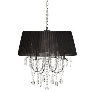 HighLight Hanglamp Renais 4x40W/E14 Chroom+KapZwart