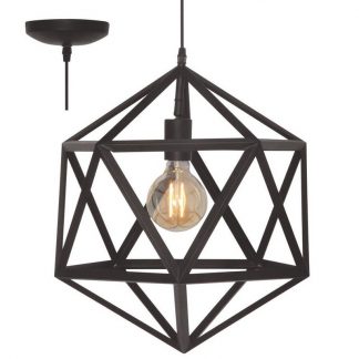 Freelight Hanglamp Cubo 60W/E27 45cm Zwart