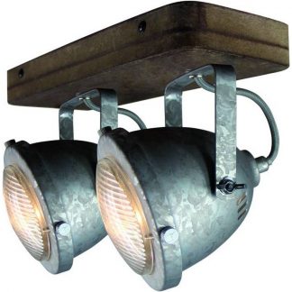 Freelight Plafondlamp Woody 2x25W/GU10 Galv/Hout