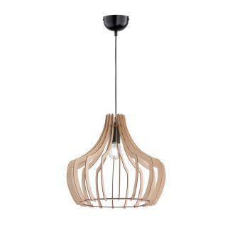Trio Hanglamp Wood 60W 44cm Hout