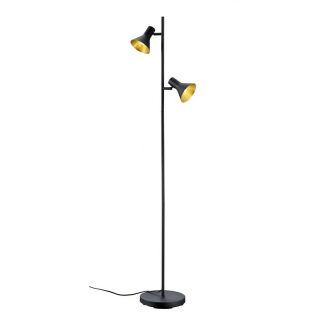 Trio Vloerlamp Nina 2xE14 Zwart/Goud