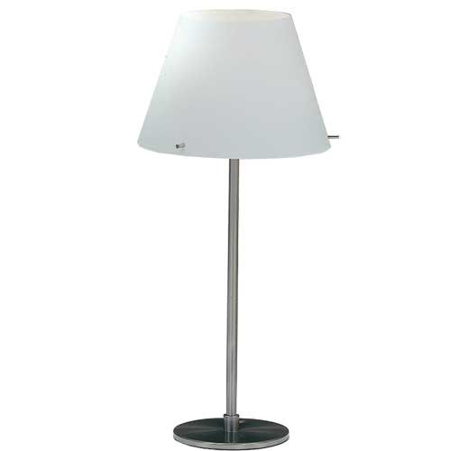 Tafellamp staal met opaal glas 30cm