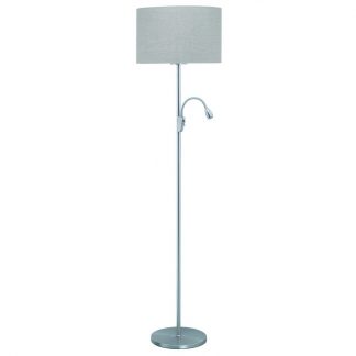 HighLight Vloerlamp Bridge E27+LED spot 3W Staal zk