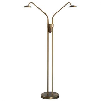 HighLight Vloerlamp Jupiter 2x5W dimbaar Brons